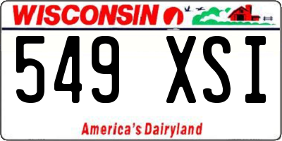 WI license plate 549XSI