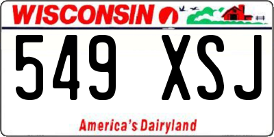 WI license plate 549XSJ