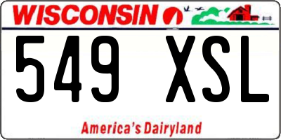 WI license plate 549XSL