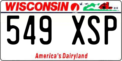 WI license plate 549XSP