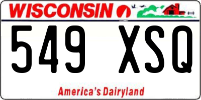 WI license plate 549XSQ