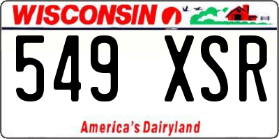 WI license plate 549XSR