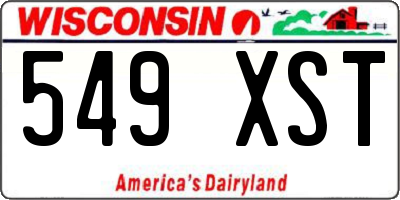 WI license plate 549XST