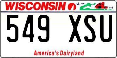 WI license plate 549XSU