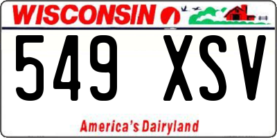 WI license plate 549XSV