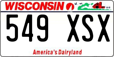 WI license plate 549XSX