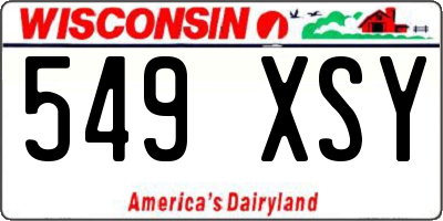 WI license plate 549XSY