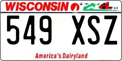 WI license plate 549XSZ
