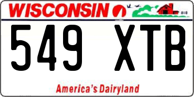 WI license plate 549XTB