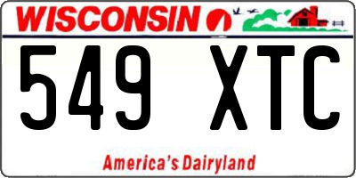 WI license plate 549XTC