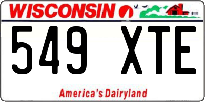 WI license plate 549XTE