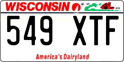 WI license plate 549XTF
