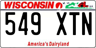 WI license plate 549XTN