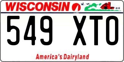 WI license plate 549XTO