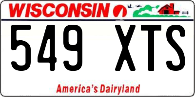 WI license plate 549XTS