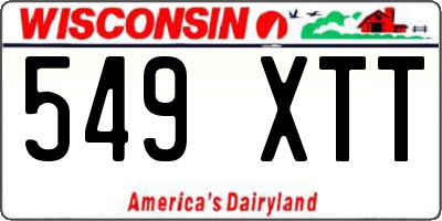 WI license plate 549XTT