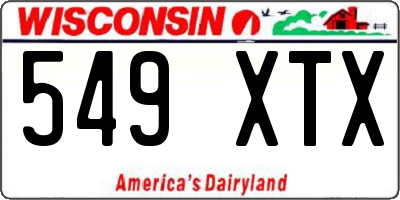 WI license plate 549XTX