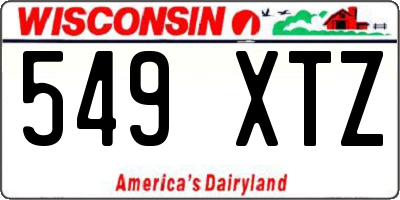 WI license plate 549XTZ