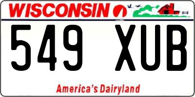 WI license plate 549XUB