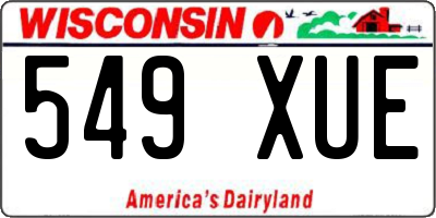 WI license plate 549XUE