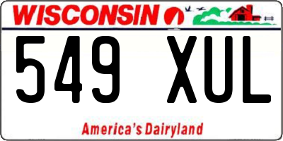WI license plate 549XUL