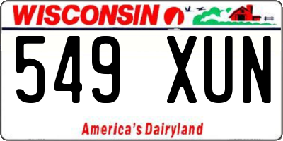 WI license plate 549XUN