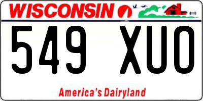 WI license plate 549XUO