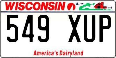 WI license plate 549XUP
