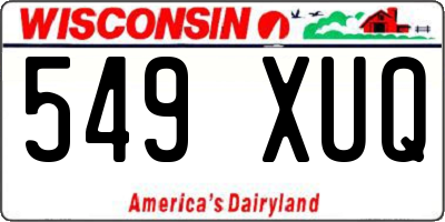 WI license plate 549XUQ