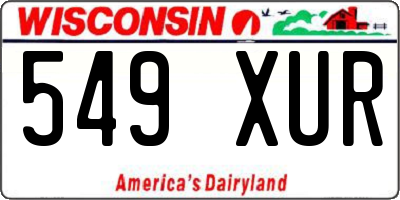 WI license plate 549XUR