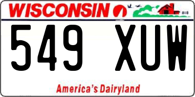 WI license plate 549XUW