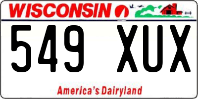 WI license plate 549XUX