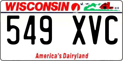 WI license plate 549XVC