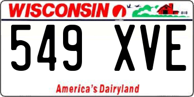 WI license plate 549XVE