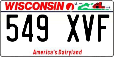 WI license plate 549XVF