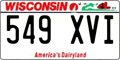 WI license plate 549XVI