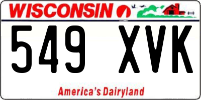 WI license plate 549XVK