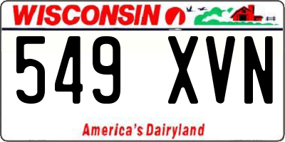WI license plate 549XVN
