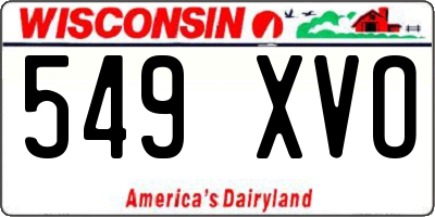 WI license plate 549XVO
