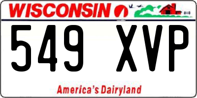WI license plate 549XVP