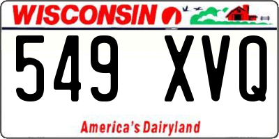 WI license plate 549XVQ