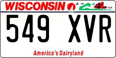 WI license plate 549XVR