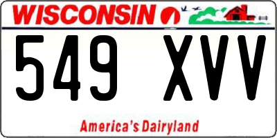 WI license plate 549XVV