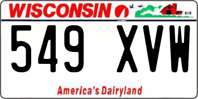 WI license plate 549XVW