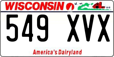 WI license plate 549XVX