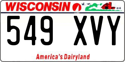 WI license plate 549XVY