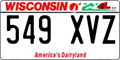 WI license plate 549XVZ