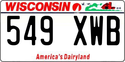 WI license plate 549XWB