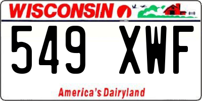 WI license plate 549XWF