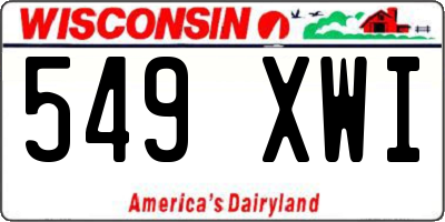 WI license plate 549XWI
